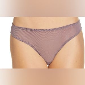 SKIMS mesh built up thong in Plum